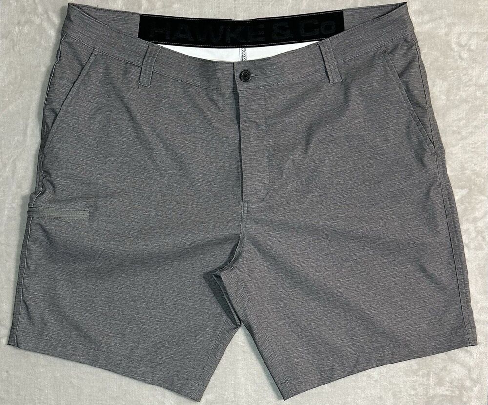 Hawke & Co Men's Size 40  Gray Stretch Hybrid Performance Quick Dry Golf Shorts